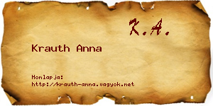 Krauth Anna névjegykártya