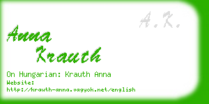 anna krauth business card